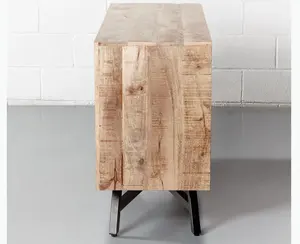 Buffet modulaire en bois de manguier massif NORDIC FRAME, durable, surface rugueuse, finition naturelle brute - Product Image 4