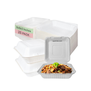 Modern Trending Sugarcane Pulp Burger <b>Box</b> Clamshell 9**9 Disposable Lunch <b>Box</b> for All Type Events <b>Food</b> Trucks In-Demand Natural - Product Image 3