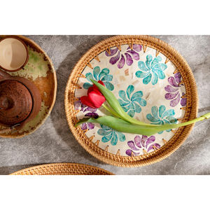 Bandeja de Mimbre para Servir Frutas y Dátiles, Bandeja Tejida para Postres de Chocolate, Diseño Elegante, Ideal para Venta al por Mayor, Bandeja para Alimentos con Asas Simples - Product Image 5