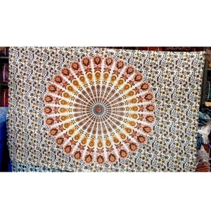 High Quality Peacock Print Cotton Tapestries Wall Hanging for Decorative Export Purpose - Product Image 3