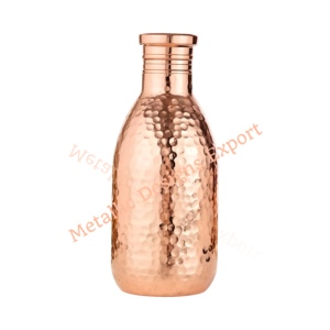 Botella de agua compacta de cobre martillado de 500ml, ecológica, a prueba de fugas, beneficios ayurvédicos para la salud, Color personalizado anticorrosión - Product Image 1