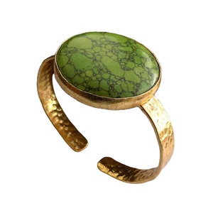Bracelet et manchette de déclaration de pierres précieuses faites à la main en plaqué or SKU5739 - Product Image 1