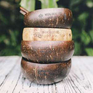 Bol de camping jetable en coque de noix de coco naturelle écologique, fait à la main, léger, artisanat écologique, utilisation pour les fêtes, Inde - Product Image 2