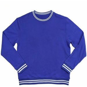 Sudadera Extra Grande Personalizada para Mujer, 100% Algodón, Cuello Redondo, Azul y Blanco, Bordado Chenille, Letras con Logotipo Frontal, Estampado en la Manga, Invierno - Product Image 1