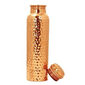 Wholesale Customized Pure Copper Diamond Hammered Drinkware Gift Set Bulk Sale of <b>Metal</b> Glass <b>Bottle</b> - Product Image 1