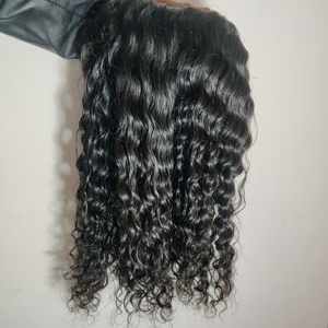 Extensiones de cabello humano virgen crudo 100%, paquetes rizados de templo indio, Color negro, proveedor de tejido sin enredos, cinta rizada ondulada - Product Image 5