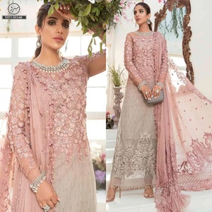 Top qualité indien et pakistanais Designer Boutique Style femmes robes de fête de mariage porter Machine broderie Salwar Kameez costumes - Product Image 4