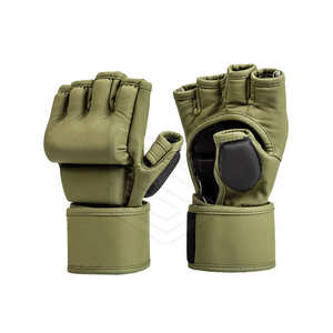 Personnalisable En Gros En Cuir Véritable Demi Doigt MMA Gants De Combat MMA Gants De Boxe - Product Image 5