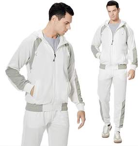 Trajes de pista delanteros con cremallera para hombre personalizados al por mayor buena calidad troncos negros estampados estilo casual de talla grande transpirable para invierno - Product Image 4