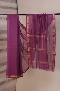 Rassta Jari Studio et Accessoires de Mode Saree 100% Coton Biologique 120g Teint Uni Modèle INF10 - Product Image 3