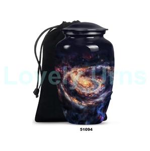 Gran oferta de urna para adultos de cremación de galaxias de aluminio grande para cenizas humanas con bolsa de terciopelo gratis - Product Image 6
