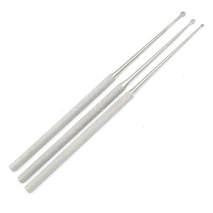 Curetas de oreja Buck de acero inoxidable de alta calidad Curved Blunt 16,5 cm 3 piezas Sets ENT Instruments by Debonairii - Product Image 1