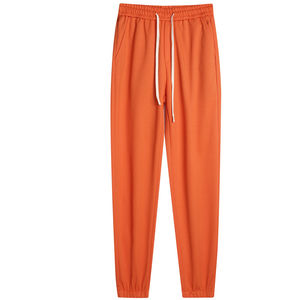 Pantalones informales rectos regulares para hombre 2025, cintura elástica transpirable, antiarrugas, logotipo personalizado, pantalones de lona teñidos lisos de talla grande - Product Image 1