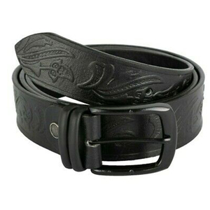 Ceintures en cuir suédé noir pour hommes avec logo personnalisé Ceintures en cuir élégantes décoratives design classique pour hommes vente en gros - Product Image 6