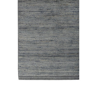 Tapis en laine bleue tissé à la main, motif rayé classique, rectangulaire, pour la décoration de la maison et du salon HWL-424 - Product Image 4