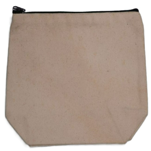 Sac de voyage cosmétique en toile de coton écologique avec logo personnalisé imprimé Fermeture éclair Petite taille Sac à maquillage pour cadeau/emballage - Product Image 3