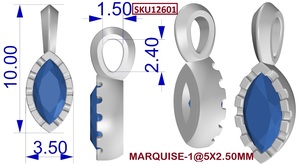 Colgante de Plata de Ley Chapado en Oro con Forma de Marquesa de Rubí de 10 mm, Colgante Romántico y Elegante, Regalo para Ella - Product Image 6