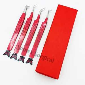 Pinzas de Punta de Fibra de Alta Calidad para Pestañas, Acero Inoxidable con Dijes de Mariposa - Product Image 6