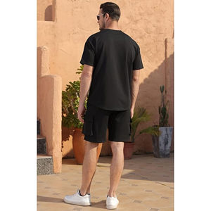 Men's Casual Comfortable Relaxed <b>Fit</b> <b>T</b>-<b>Shirt</b> Set with Cargo Shorts Great for Summer Sports Chill Days Daily Wear Breathable - Product Image 3