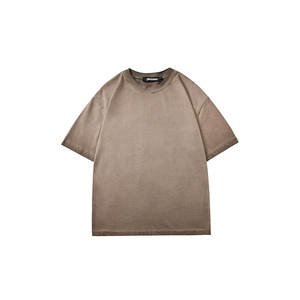 T-shirt lourd surdimensionné en coton lavé avec logo personnalisé en gros d'usine - Product Image 2