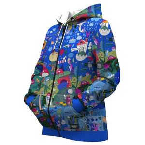 Vente en gros de sweat à capuche imprimé par sublimation en 3D pour homme avec impression graphique technique de broderie OEM en polyester doublé avec logo personnalisé - Product Image 2