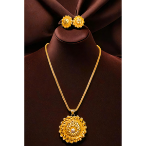 Ensemble de boucles d'oreilles collier de qualité super exportation avec collier plaqué or 22Ct ensemble de boucles d'oreilles collier de qualité supérieure pour les femmes porter des bijoux - Product Image 1