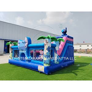 Centro de Juegos Inflable Comercial Multifuncional, Castillo Inflable Gigante Azul con Tobogán para Entretenimiento Infantil en Grupo - Product Image 4