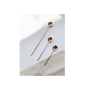 Long manche métal argent acier inoxydable or boisson Dessert café ventouses cuillère à thé ensemble pour un design simple - Product Image 4