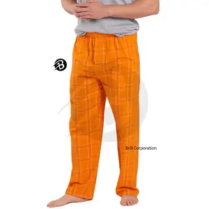 Pantalon de pyjama à carreaux en flanelle bon marché pour hommes nuit hiver 100% coton vêtements de nuit conception à carreaux pantalon de pyjama à carreaux tissé pour hommes