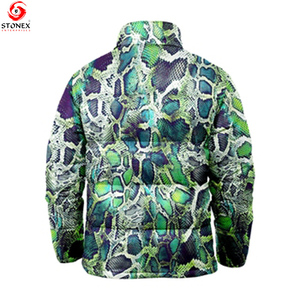 Custom Men's Puffy <b>down</b> Jacket Winter Outdoor Canvas Fabric Fashion Street Style with Stand Collar and Color Block Print - Product Image 6