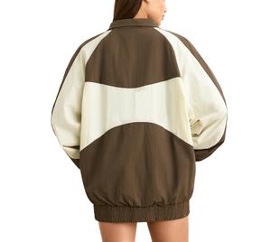 Veste coupe-vent pour femmes fermeture à glissière décontractée imperméable conception personnalisée service OEM patchwork couleur veste d'été légère - Product Image 2