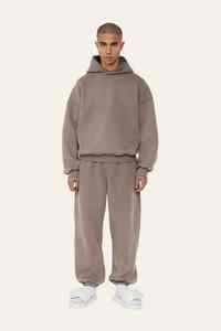 Sweats à capuche unis personnalisés pour hommes 100% coton lourd qualité de luxe en éponge française surdimensionné Streetwear pulls à capuche - Product Image 2