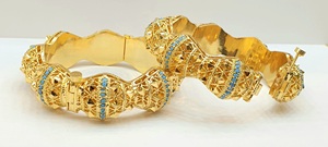 New Arrival Women's 24KT Gold-Plated Brass Fine <b>Bracelets</b> 2GRM Bangles - Product Image 3