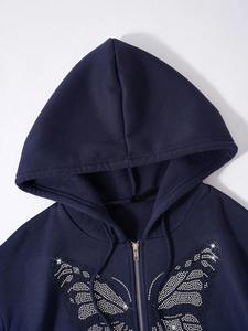 High Quality Winter Wear <b>Men</b> Rhinestone <b>Hoodies</b> Quick Dry Breathable Unisex Rhinestone <b>Hoodies</b> For Online Sale - Product Image 4