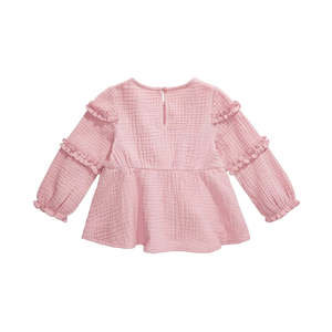 First Impressions Top in cotone con volant per ragazze, taglia 3-6 mesi, colore rosa baby - Product Image 2