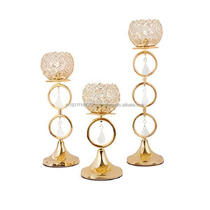 Bougeoir Design en cristal simple, décor en argent, autre support de bougie brillante pour l'intérieur et l'extérieur - Product Image 2