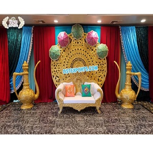 Special Muslim <b>Wedding</b> Nikah Stage Decoration Exclusive <b>Wedding</b> Reception Decor Golden Round <b>Frame</b> Stage for Asian <b>Weddings</b> usa - Product Image 1