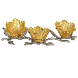 Modern Creative Art <b>Unique</b> Fancy Designer Heavy Duty Metal Gold Plated Base Stand for Silver Shiny Polished Bowl Dishwasher Safe - Product Image 6