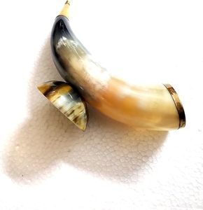 Authentic Viking Drinking Horn 400ml Natural Wine Mead <b>Mug</b> Handicraft Animal Polished Agate Belt Loop Eco-Friendly HF Crafts - Product Image 6