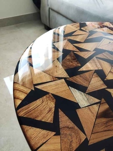 Mesa de centro de Río de madera maciza y resina epoxi moderna personalizada para oficina y hogar mesa de centro para cafeterías y restaurantes - Product Image 3