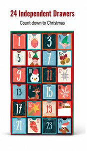 Wholesale 24 Drawer <b>Christmas</b> Advent Calendar <b>Box</b> Book Shape Green Rigid Cardboard Empty Mystery Blind <b>Box</b> for Surprise Gift - Product Image 5