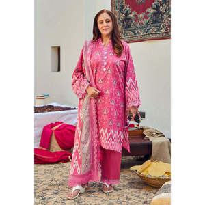 Ensemble 3 pièces CL-52663, style décontracté, imprimé, en mousseline de soie, avec dupatta, pour le printemps/été - Product Image 5