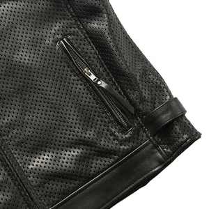 Gilet de motard en cuir de vachette véritable pour homme, design personnalisé, gilet de motard en cuir de haute qualité, col montant, modèle 2026 - Product Image 5