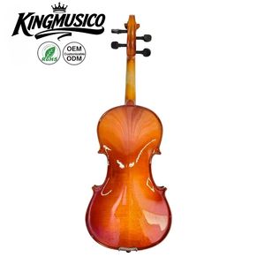 Violín KINGMUSICO 4/4 con tapa de abeto, diapasón de tilo teñido, clavijas de ébano teñido y cordal de fibra de carbono - Product Image 2