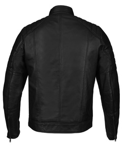 Blouson aviateur en cuir véritable pour hommes Style motard toile tissu respirant Design d'hiver personnalisable couleur avant Option vente en gros - Product Image 3