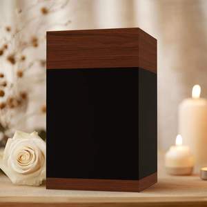 Urna de madera de nogal negro hecha a mano para cenizas de adultos, caja de urna funeraria decorativa grande para hombres y mujeres, contenedor de cremación elegante - Product Image 2