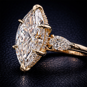 Anillo de Diamante Cultivado en Laboratorio con Corte Marquesa, Clásico para Mujer, Joyas RIZTA, Mayorista de Joyería para Compromiso y Aniversario de Bodas - Product Image 2