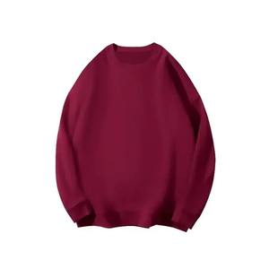 Femmes à la mode coupe ample doublé polaire coton court décontracté col rond couleur unie haut tricoté pour l'automne - Product Image 1