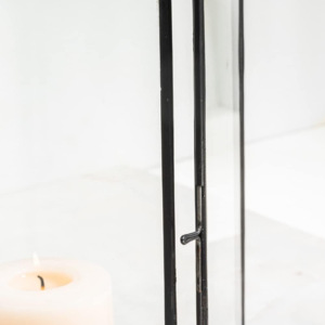 เชิงเทียนแก้วเหล็ก/กรอบโลหะทำด้วยมือรูปทรงเสาด้านบนในร่ม/กลางแจ้งตกแต่งสวนบ้าน1สีดีไซน์เนอร์ที่ทันสมัย - Product Image 4
