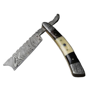 QNQ Premium Quality Damas Steel Rasoir Droit Meilleurs rasoirs de barbier pour des rasages lisses Bords tranchants Tête pivotante Bois de bambou - Product Image 4